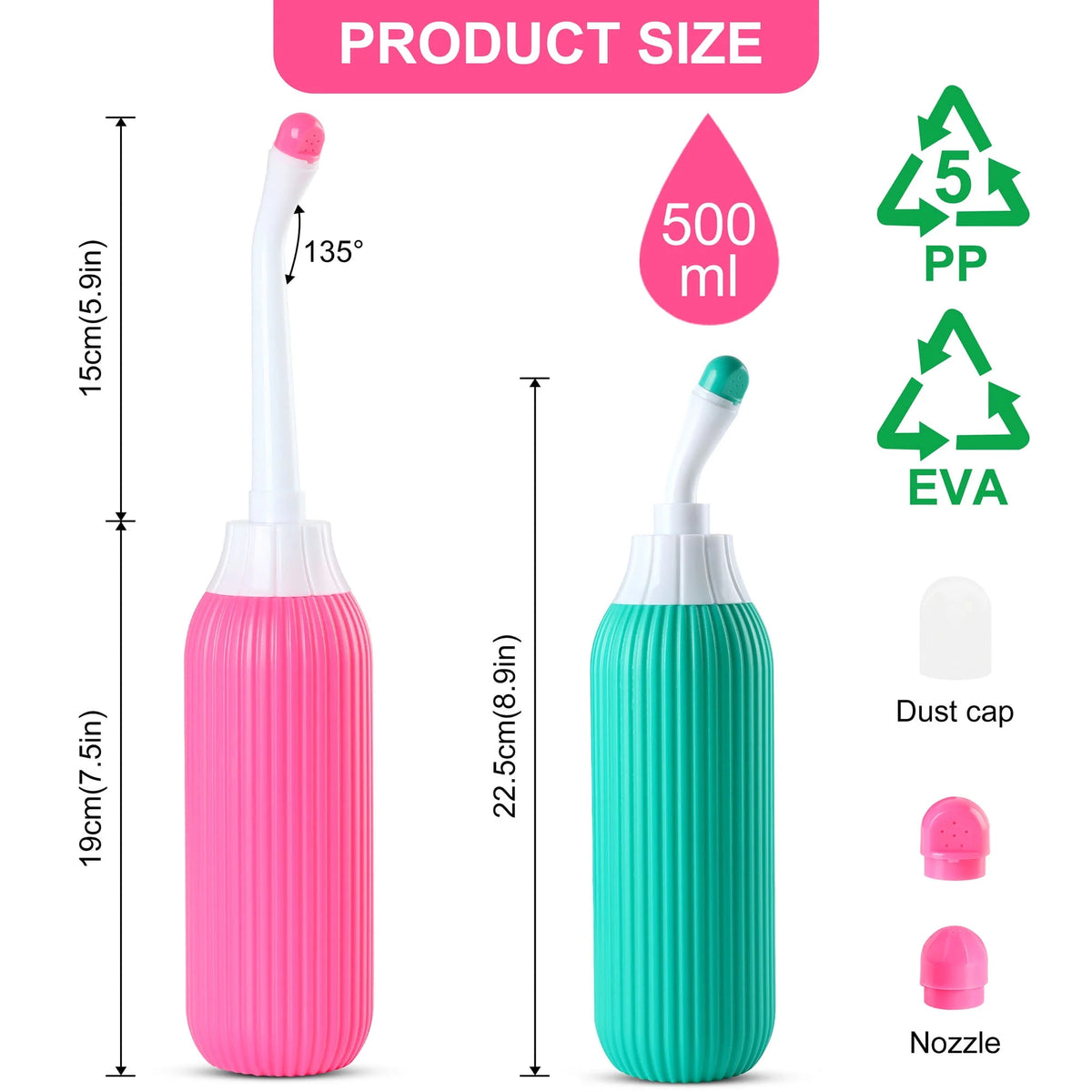 2 Pack Portable Travel Bidet Bottle with Travel Bag X515