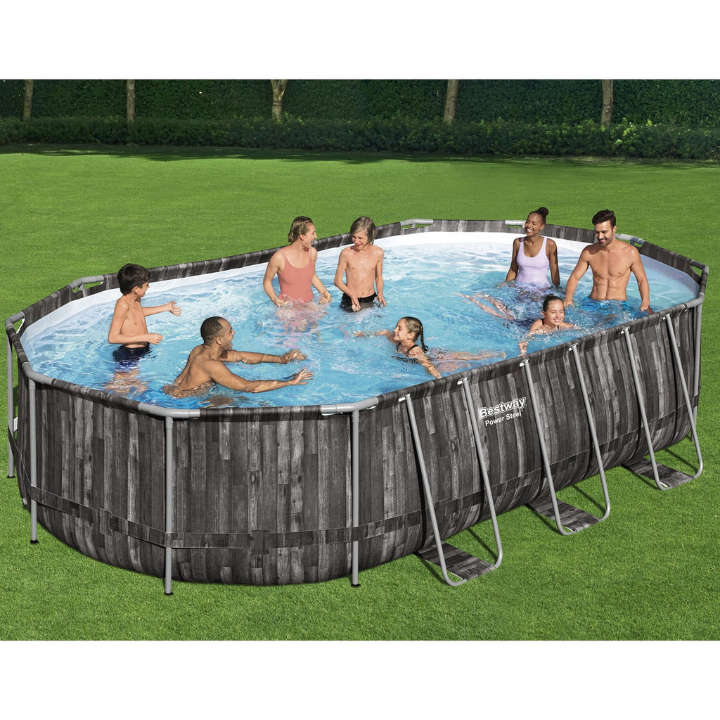 20' x 12' x 48 Oval Above Ground Swimming Pool Set Q34463