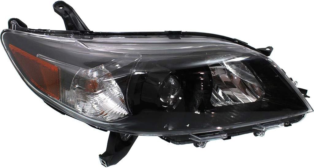 Passenger Side Head Light Assembly with Bulbs Black Housing H208463