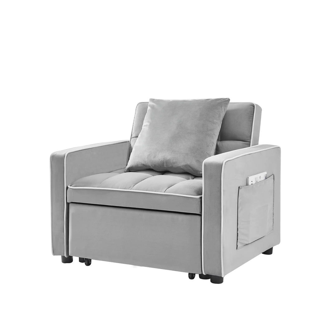 Velvet Convertible Chair Bed S52734