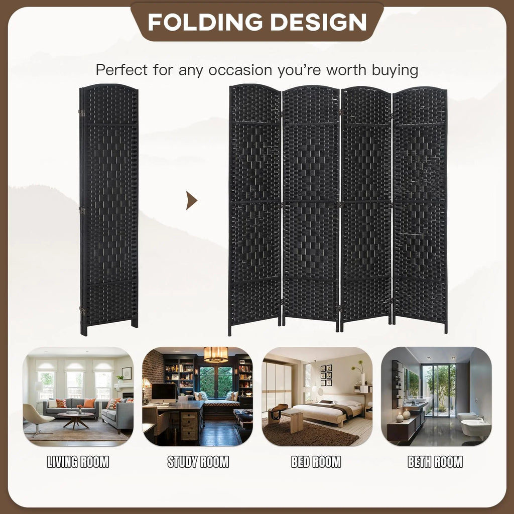 4 Panel 6Ft Folding Privacy Room Divider S787153