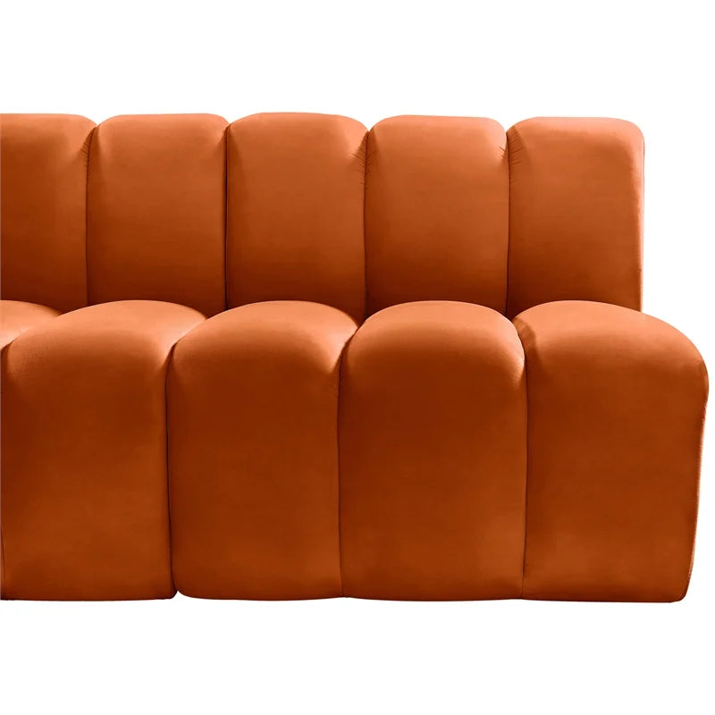 Cognac Velvet Modular Sofa B170