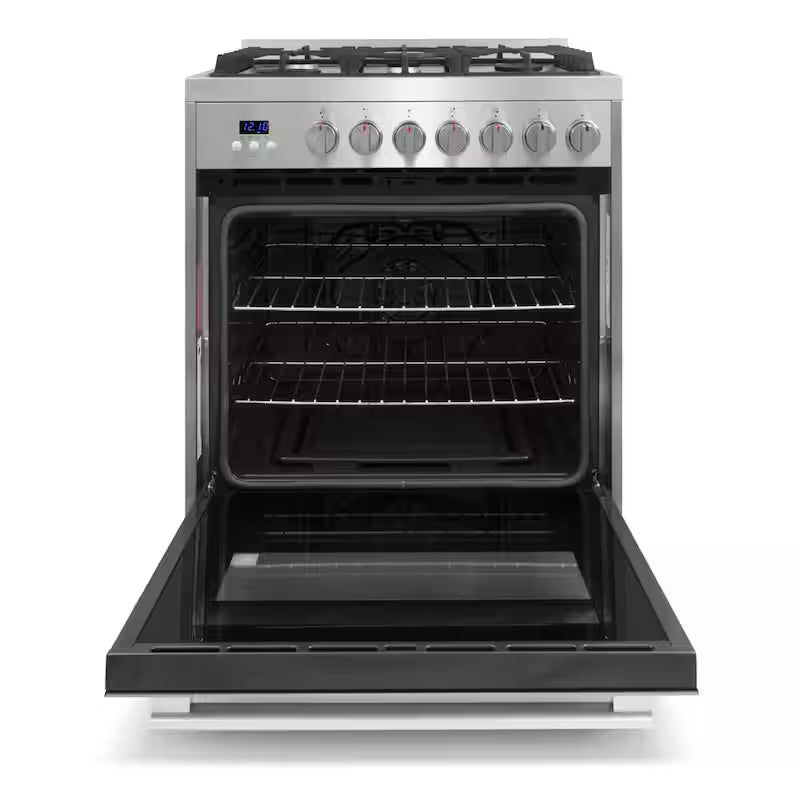 5 Burner Gas Range with Cast Iron Grates in Stainless Steel G765