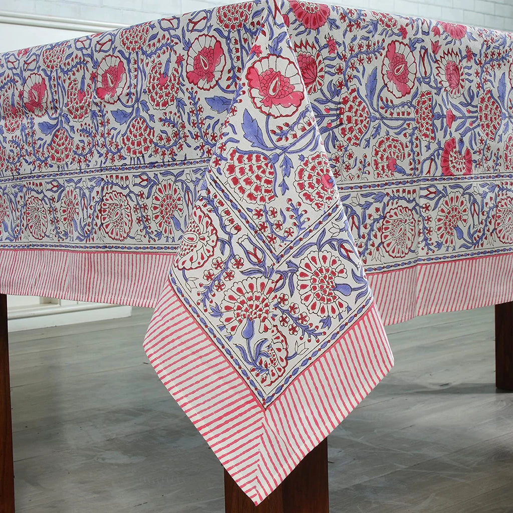 100% Cotton Hand Block Print Tablecloth 60" x 60" V902