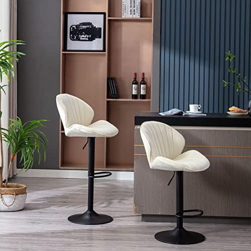 Adjustable Velvet Swivel Barstools Set of 4 J952
