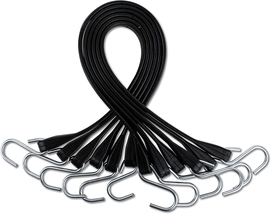 50 Pack 41" EPDM Rubber Tarp Straps with Crimped Hooks O150676