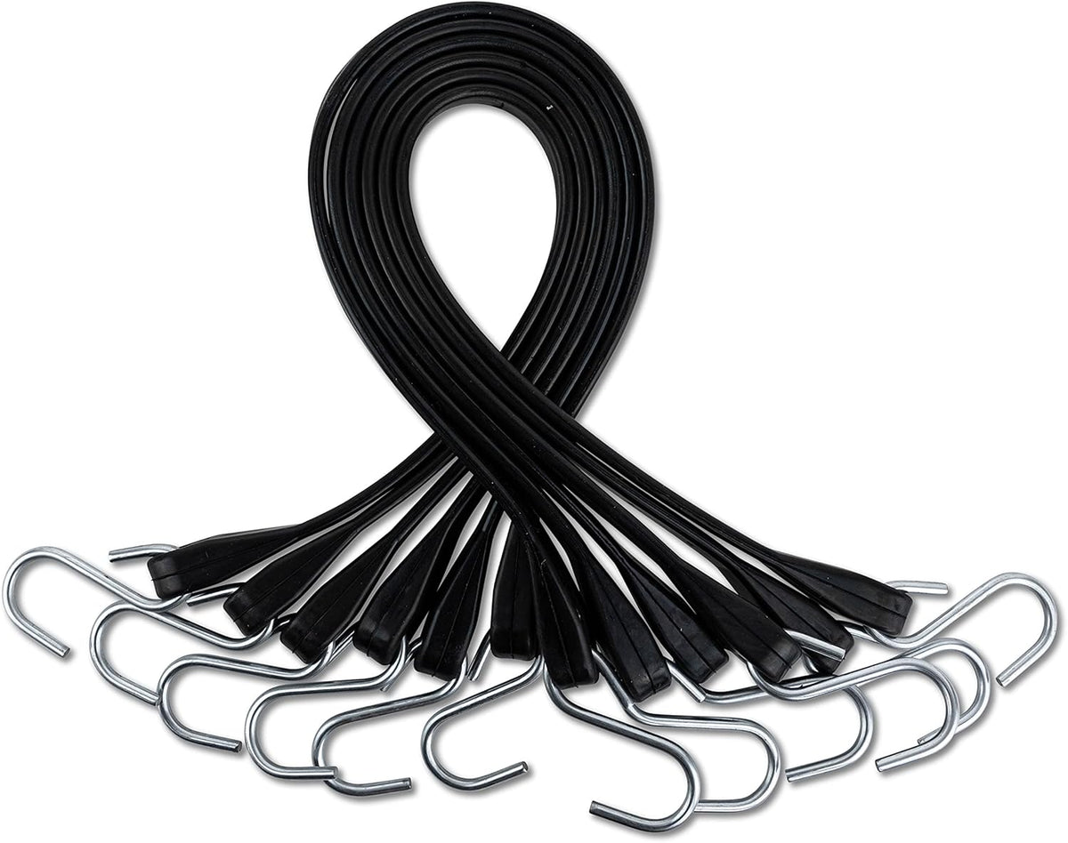 50 Pack 41" EPDM Rubber Tarp Straps with Crimped Hooks O150676