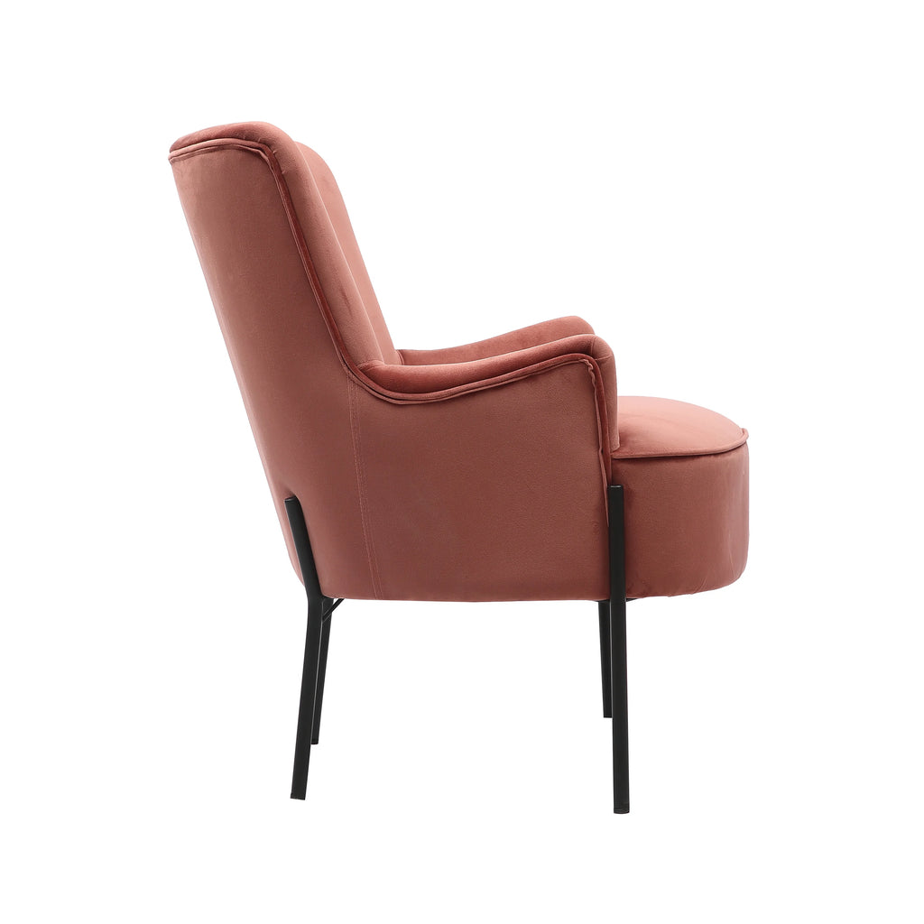 Tufted Fabric Accent Chair with Iron Legs R1654