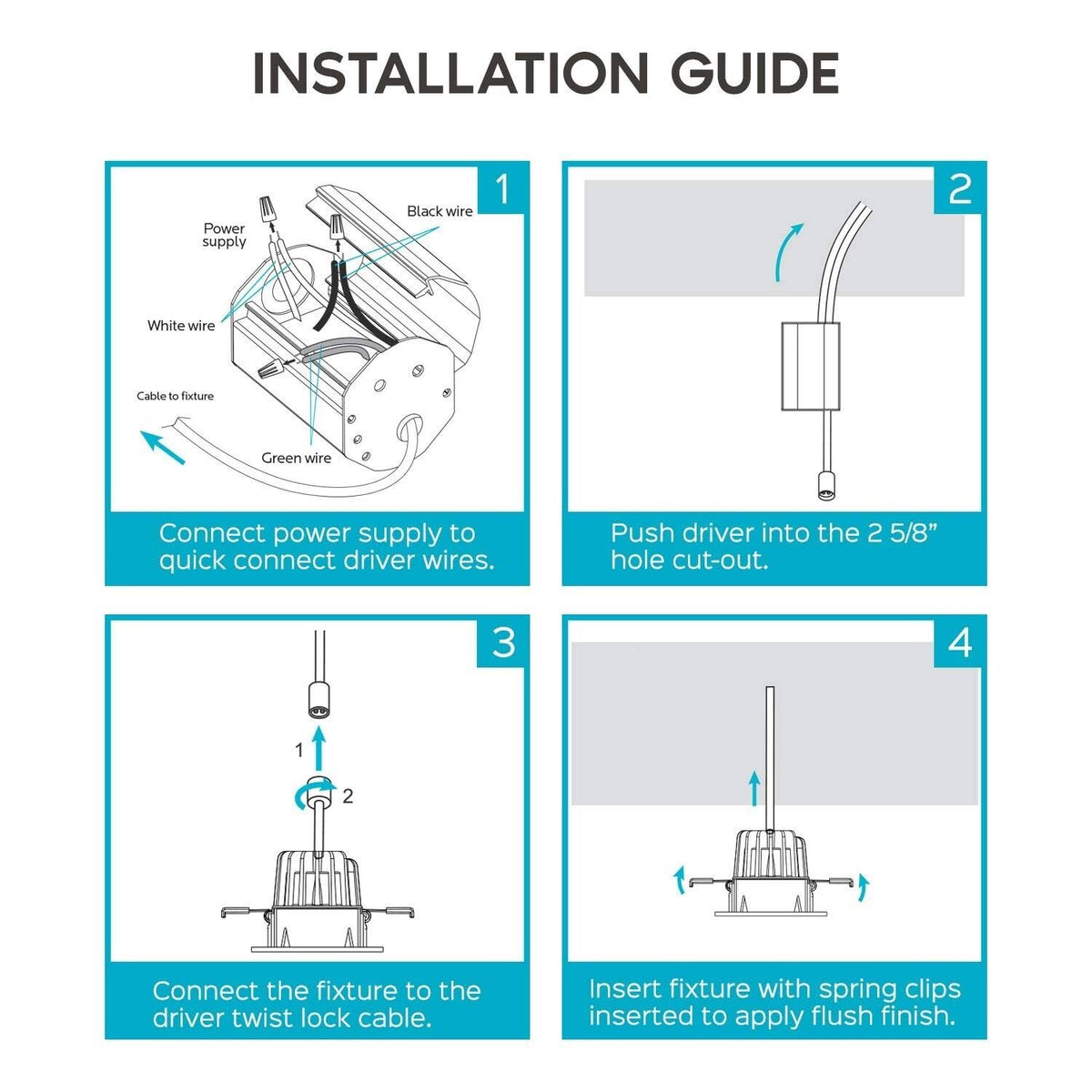 4-Pack Integrated LED Recessed Light Kit S7515