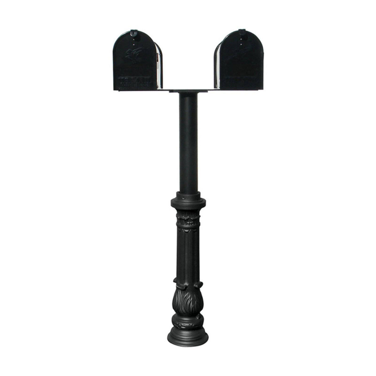 Twin Mailbox Post System with Fluted Base, 2 Mailboxes I5149