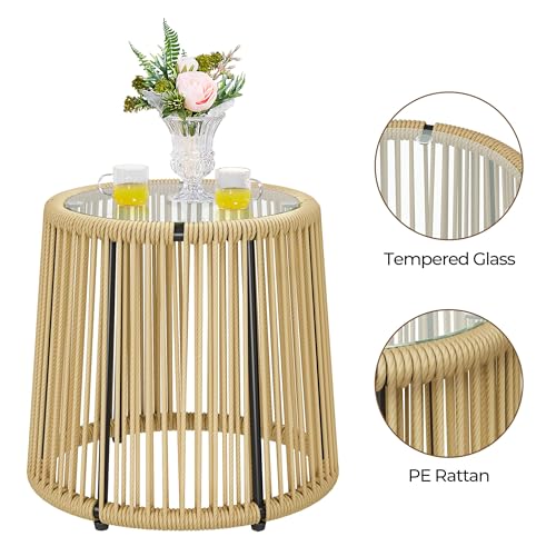 3 Piece PE Wicker Patio Bistro Set with Cushions Y9277