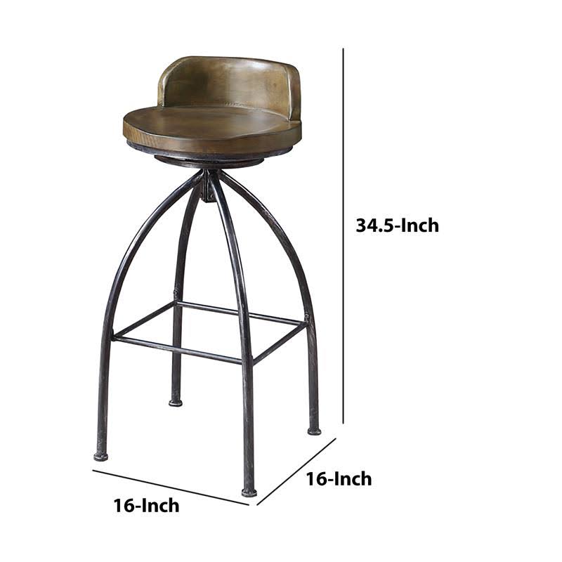 Brown & Black Bar Height Stool Z329