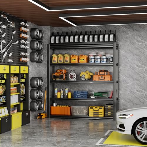 72" H 5 Tier Metal Shelving 2000LBS Black N198922