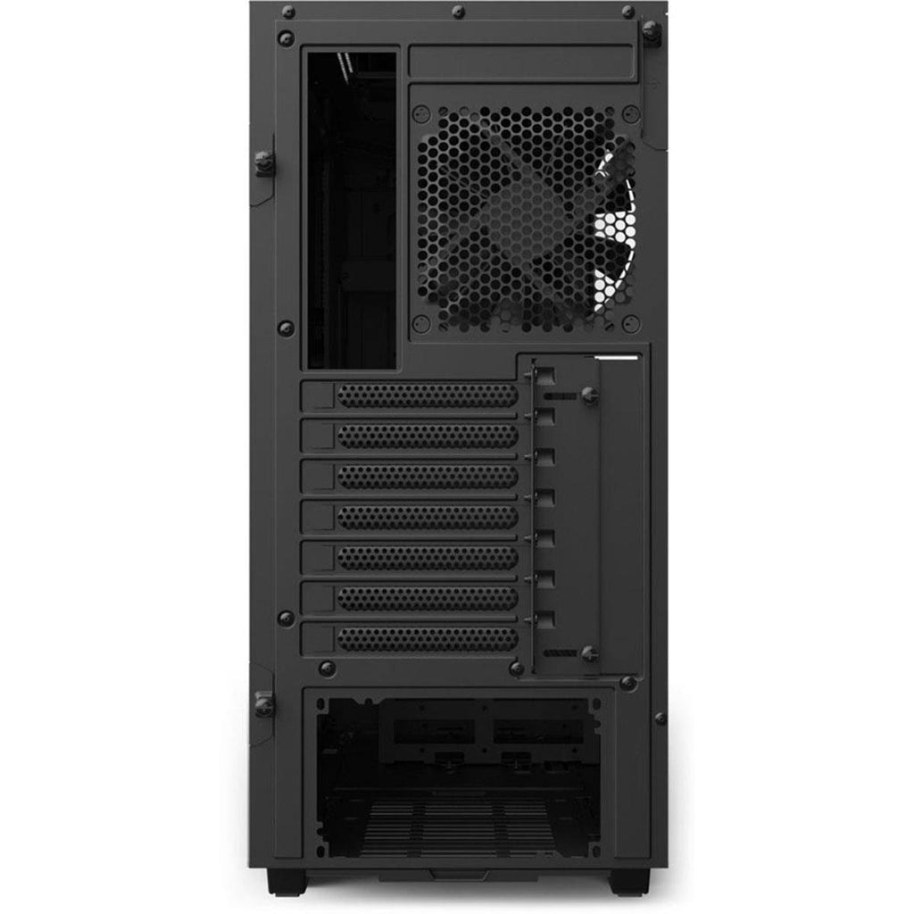 Matte Black/Red Compact Mid-Tower Case with Tempered Glass A51320