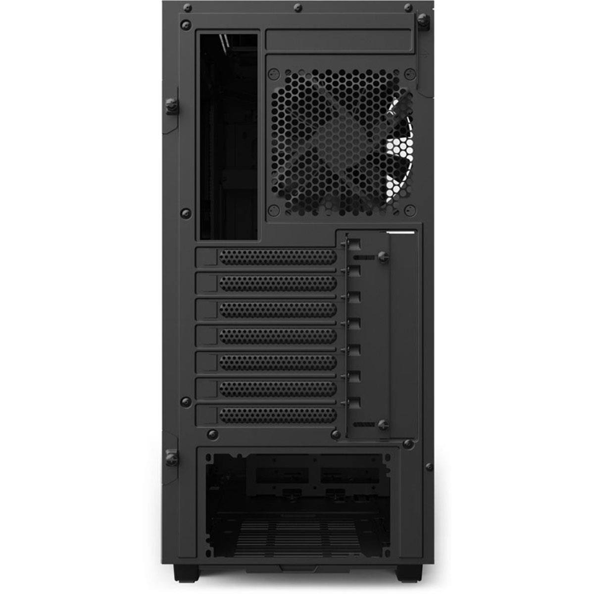 Matte Black/Red Compact Mid-Tower Case with Tempered Glass A51320