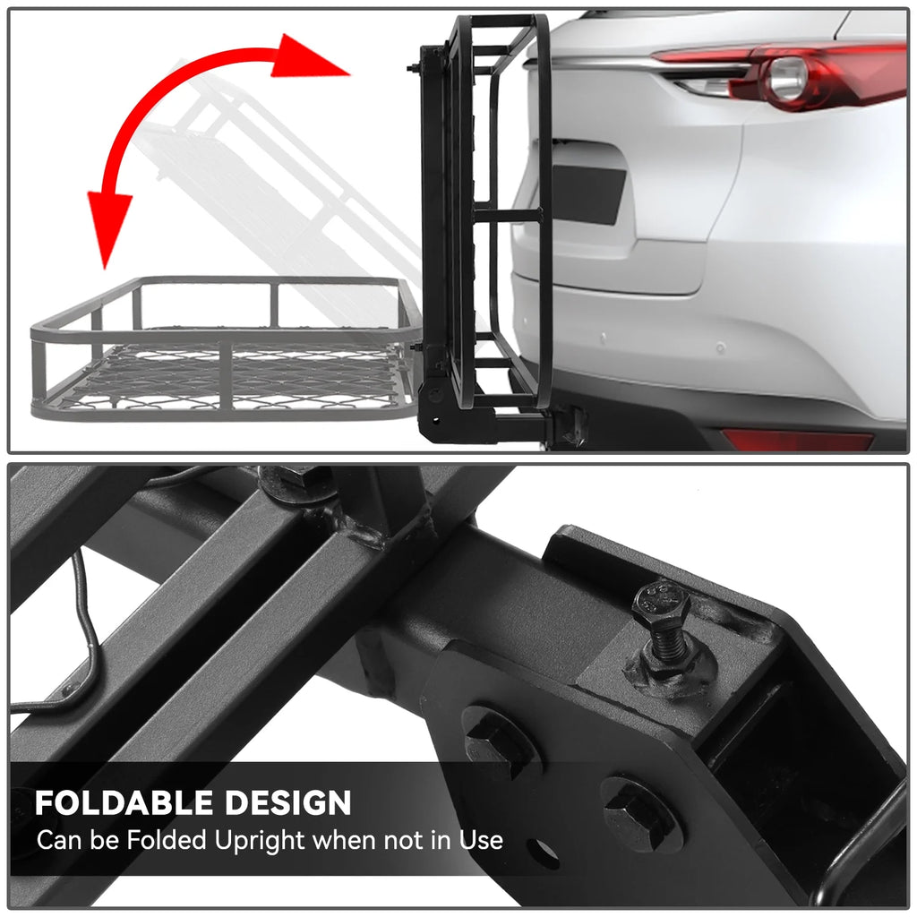 Foldable Rear Cargo Carrier Basket for 2" Receiver Tow Hitch E6822