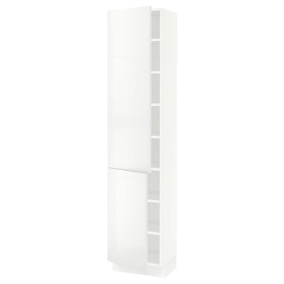 White 18x15x80 High Cabinet with shelves and 2 Doors S36924
