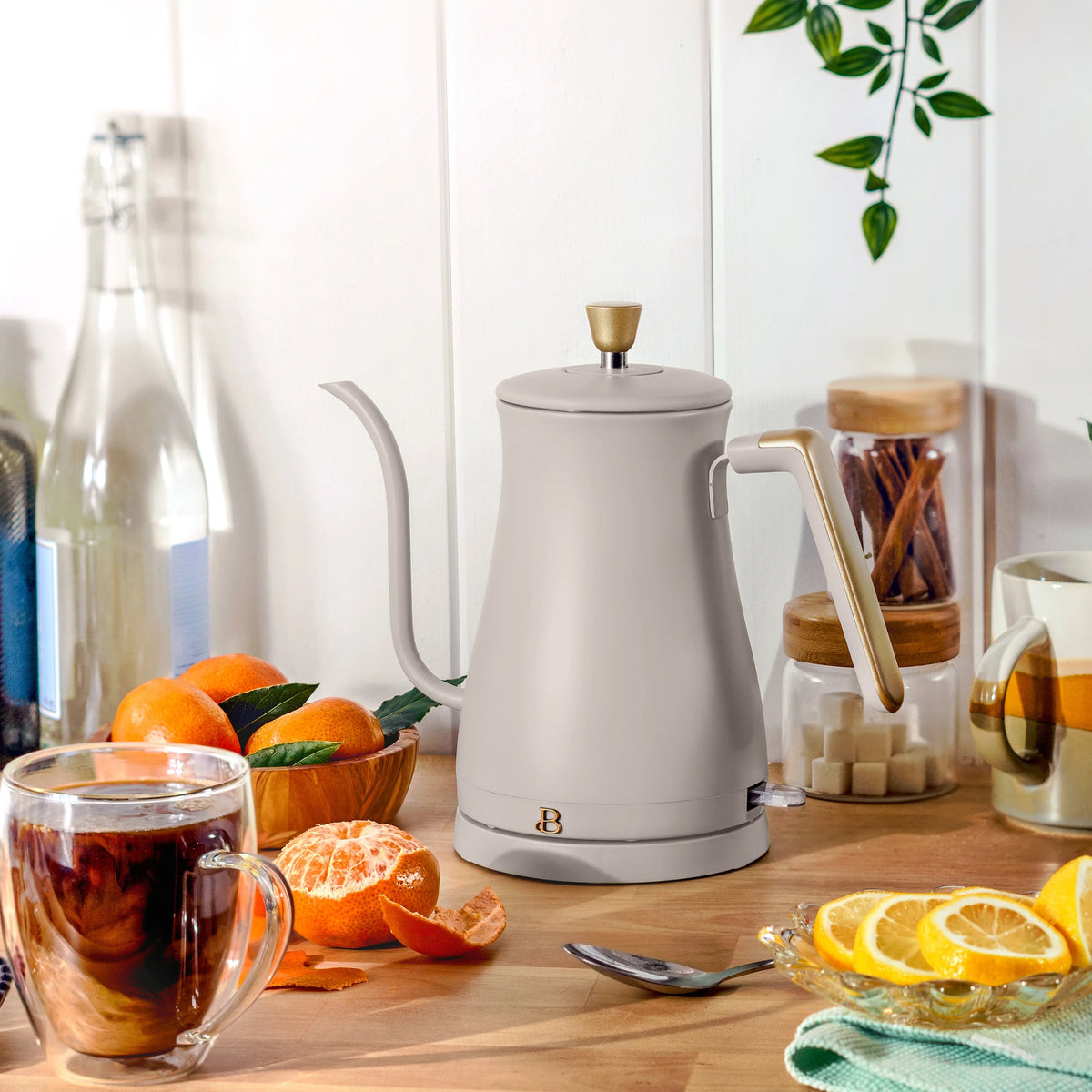 1-Liter Electric Gooseneck Kettle 1200 W Porcini Taupe Q233