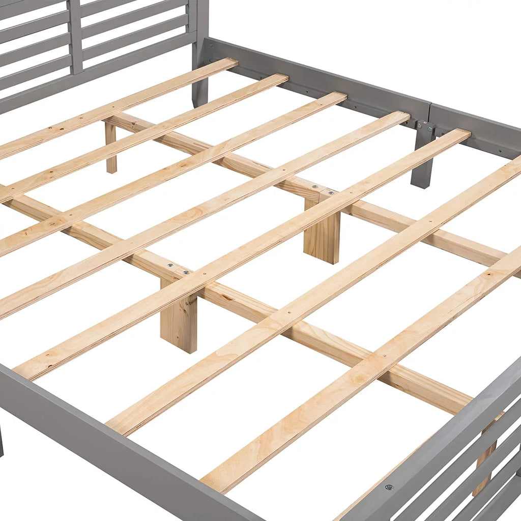 King Size Wood Platform Bed Frame with Headboard and Footboard B6618