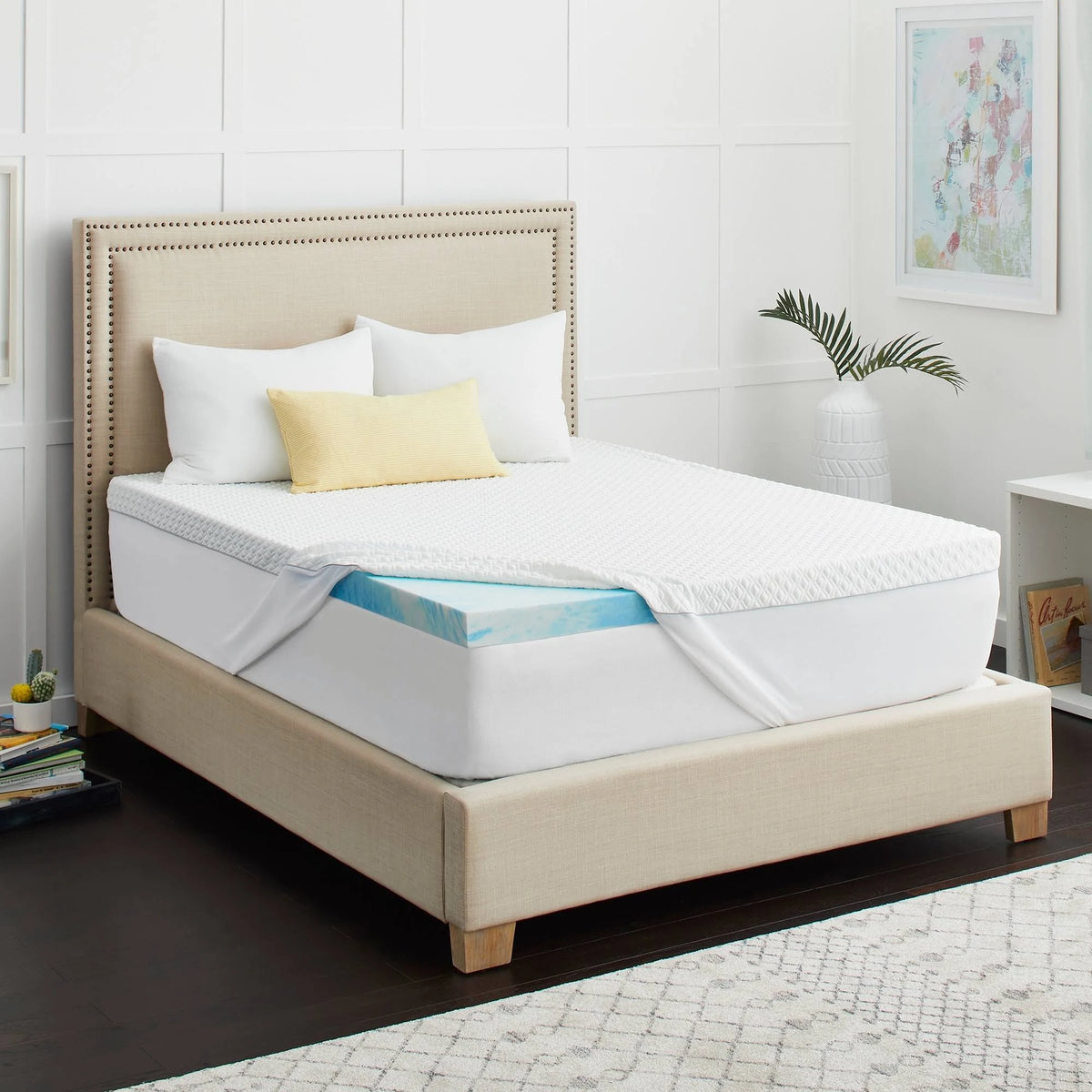 Queen White Memory Foam Mattress Topper T698