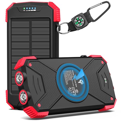 10,000mAh Solar Power Bank with Wireless Charging S221