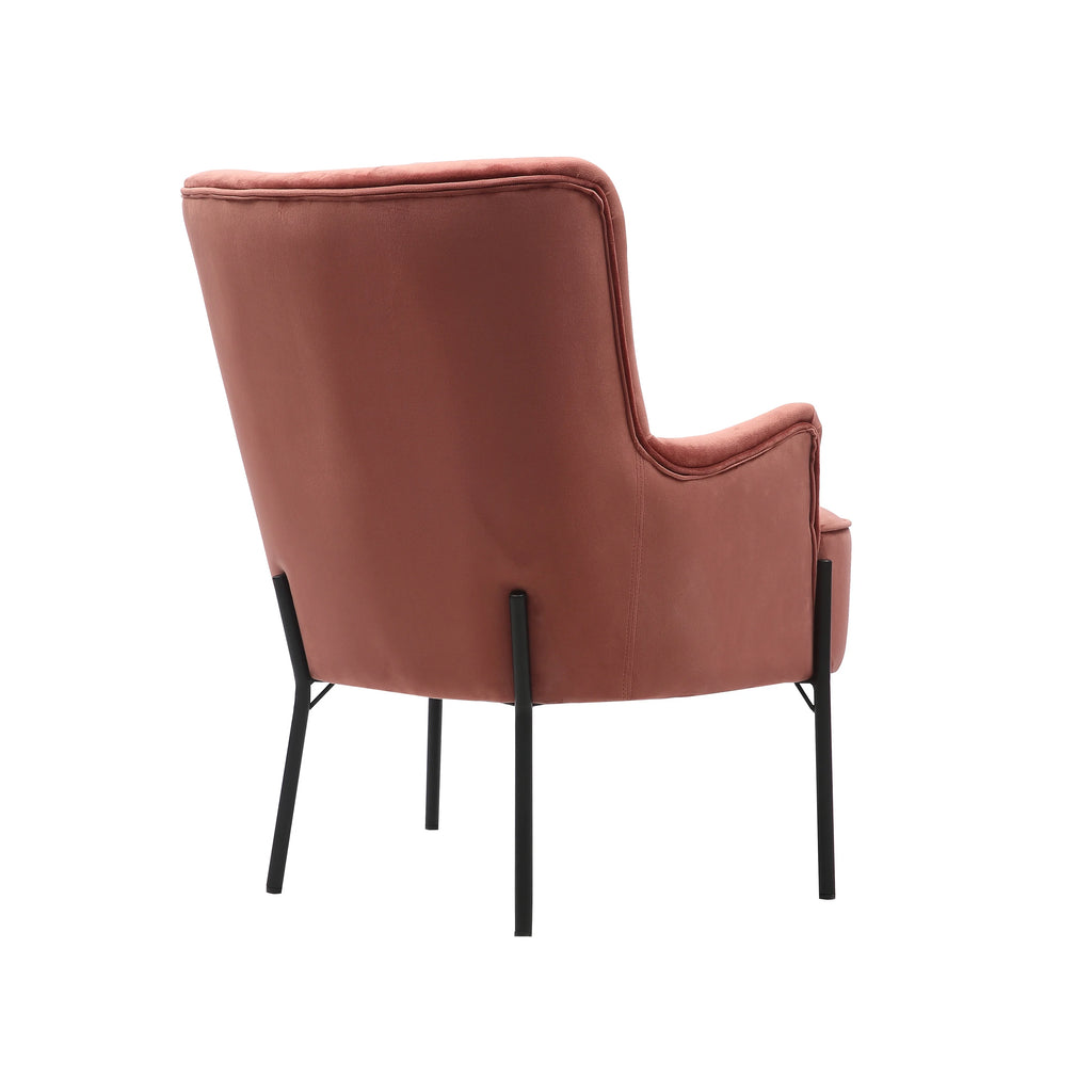 Tufted Fabric Accent Chair with Iron Legs R1654