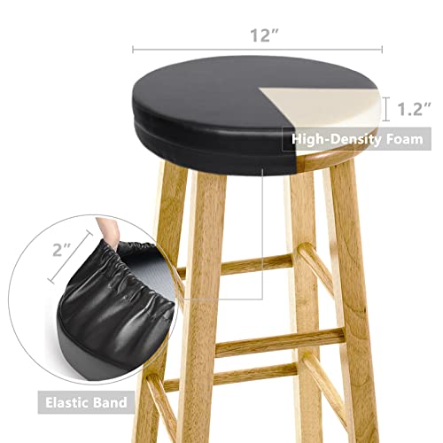 14 Inch Burnt Orange Round Leather Bar Stool Cushion A789