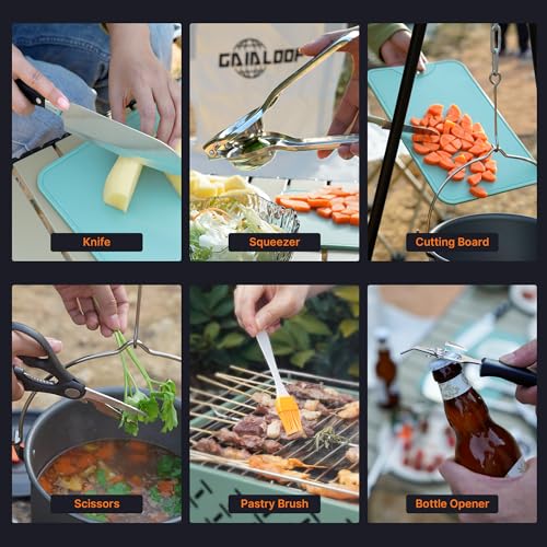 Camping Cooking Utensil Set with Organizer Case Q848378