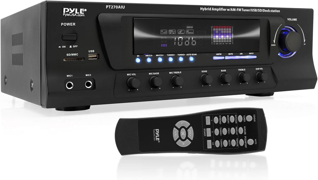300W Digital Stereo Receiver System with AM/FM Tuner, USB/SD MP3 Player, Subwoofer Control, A/B Speaker, iPod/MP3 Input, Karaoke, Cable & Remote Sensor I623985