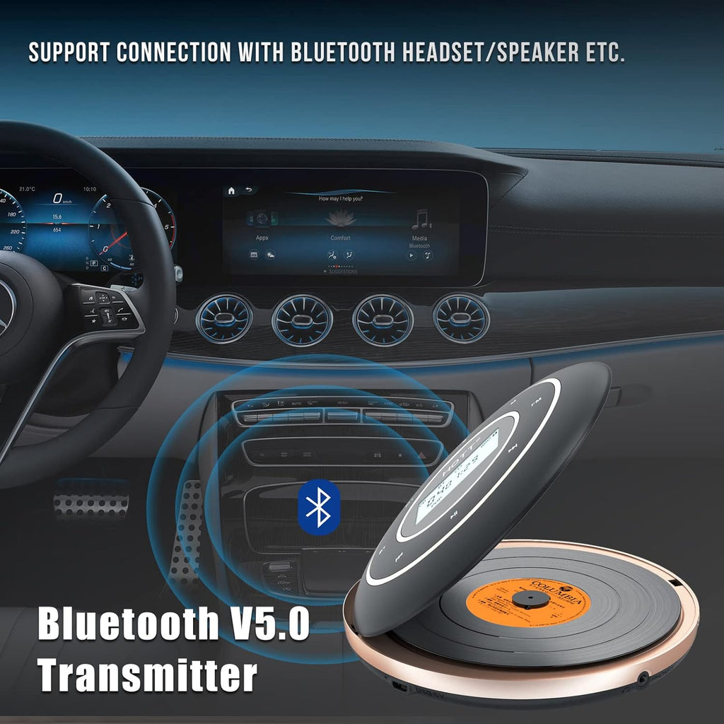 Portable CD Player with Bluetooth 5.0 and FM Transmitter Q15676