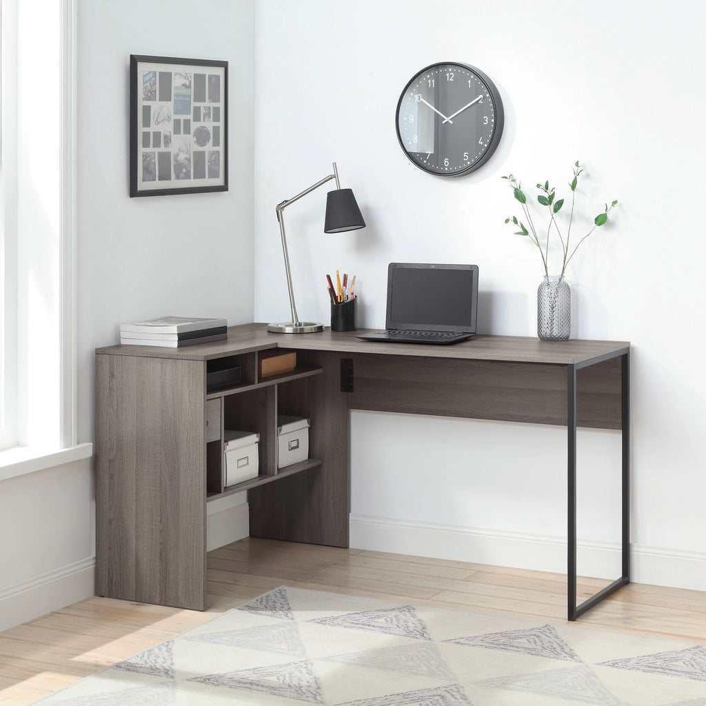 L-Shape Desk in Farm Oak Finish R53306