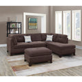 Chenille Reversible Sectional Sofa with Ottoman U2408