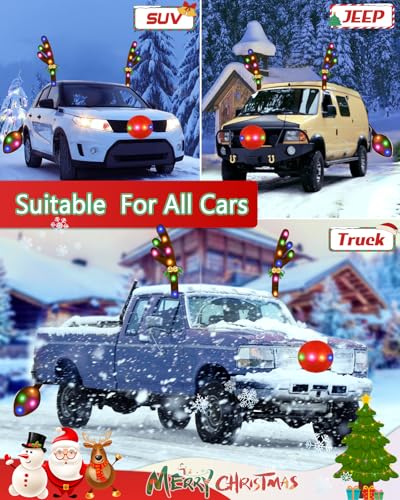 Christmas Reindeer Antlers Car Decoration Kit LED Multicolor Lights Y944