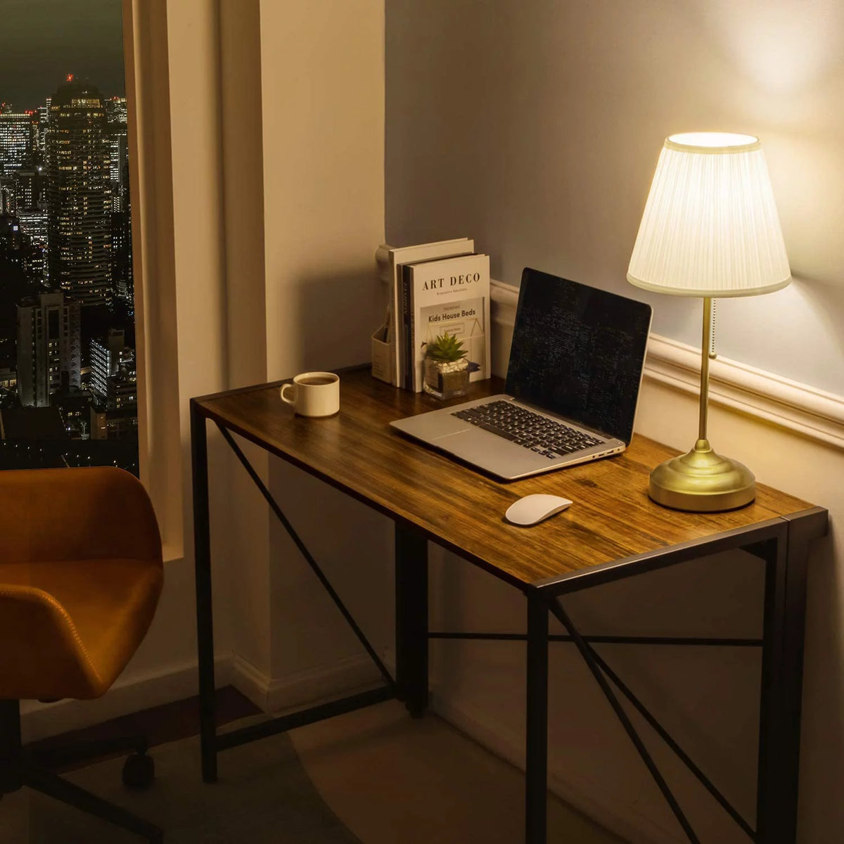 Folding Computer Desk 39” Walnut C618