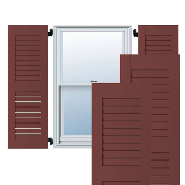 Exterior Real Wood Western Cedar Open Louvered Shutters, Per Pair, 12x22 x 39 J3669