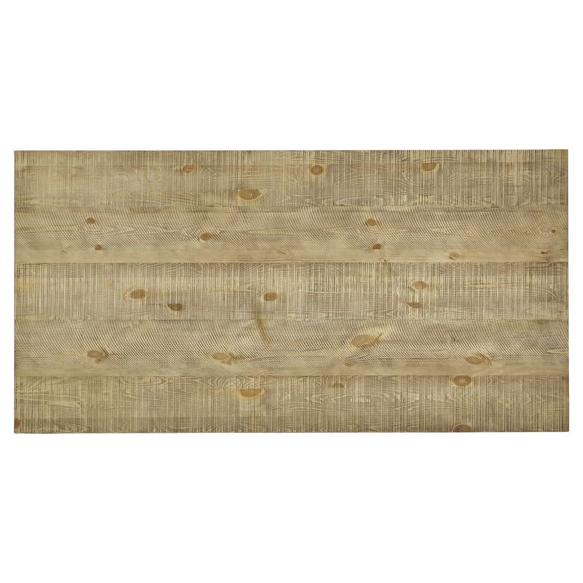 Light Pine and Black Metal Base Dining Table L6530