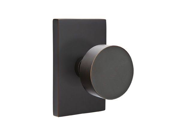 Round Knob Passage Set with Oil Rubbed Bronze Rosette S8075