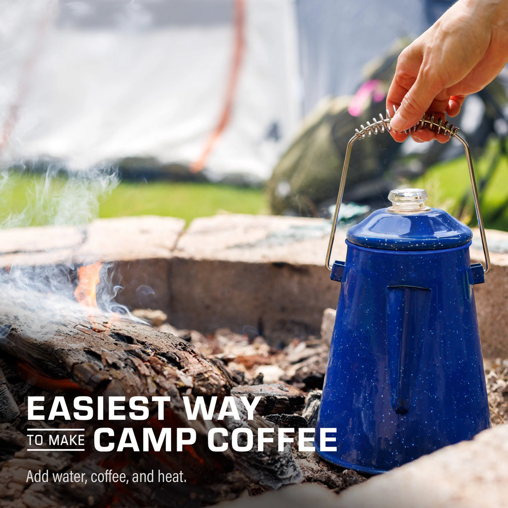 Classic Camping Coffee Percolator 12 Cup Enamelware G781