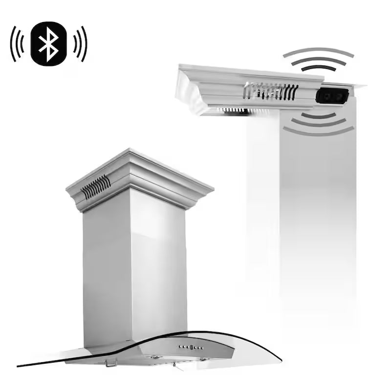 36 in. 400 CFM Ducted Wall Mount Range Hood in Stainless Steel and Glass U5868