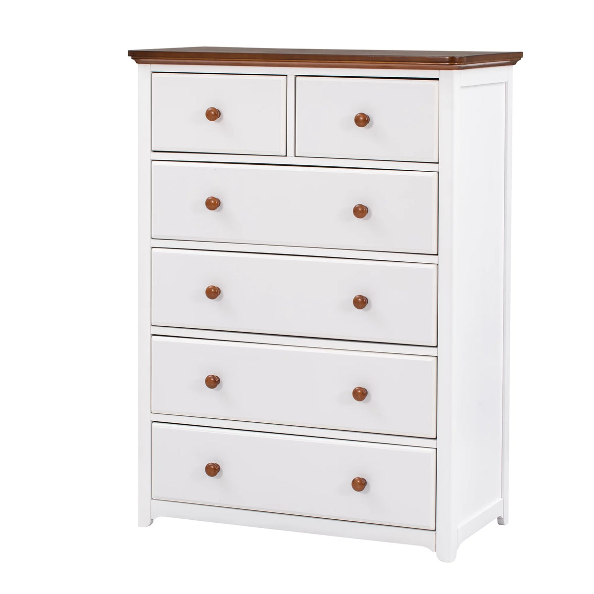 Full Size Platform Bed with Nightstand and Storage Chest, White and Walnut N21896