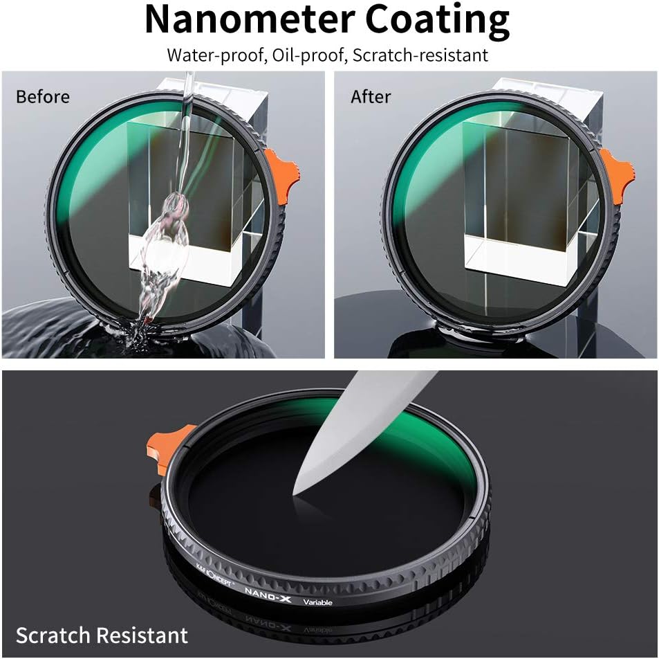 77mm Variable ND Filter ND2-ND400 with Multi-Layer Coatings AGC Glass D26618