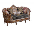 Black & Gold Wood Trim Loveseat J3863