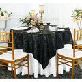 Black 72 x 72 Square Sequin Table Overlay Tablecloth F734