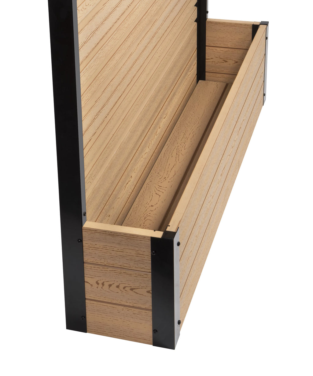 Freestanding Vinyl Outdoor Privacy Screen and Planter Box Kit D958