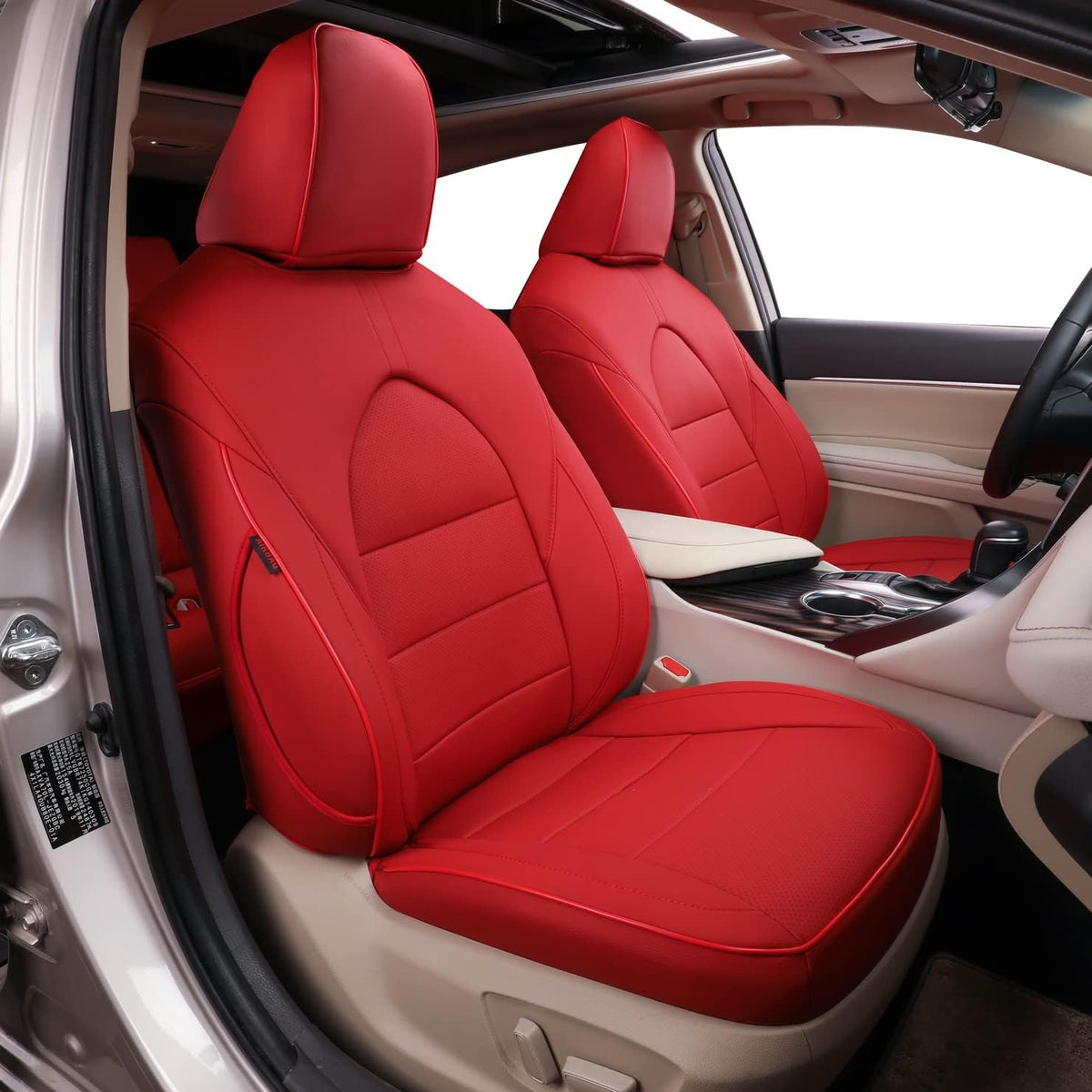 Full Set Car Seat Covers Leatherette Black C7964
