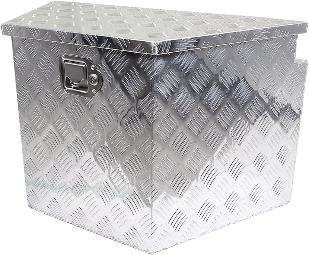 Aluminum Trailer Tongue Tool Box Diamond Tread Silver 29 x 15 x 18in R100
