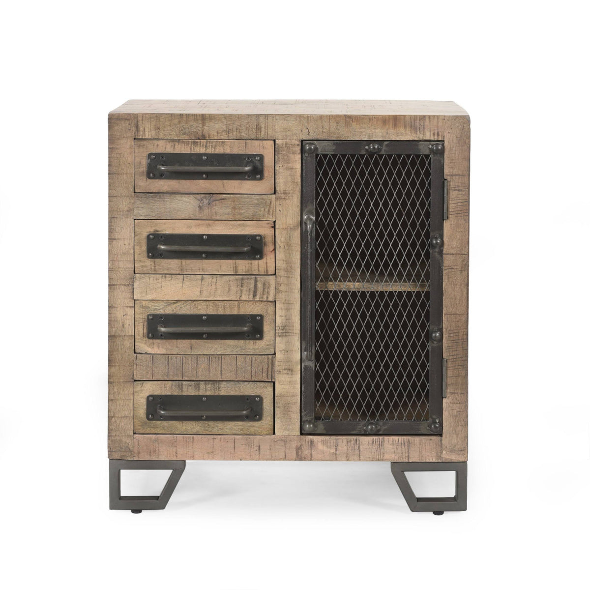 Mango Wood Cabinet with 4 Drawers Z488831