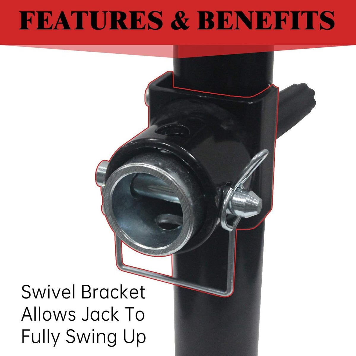 Side Wind Weld-On Pipe-Mount Swivel Trailer Jack 5000 lbs 10 Inches Vertical Travel A3 Steel Pack of 2 T93176
