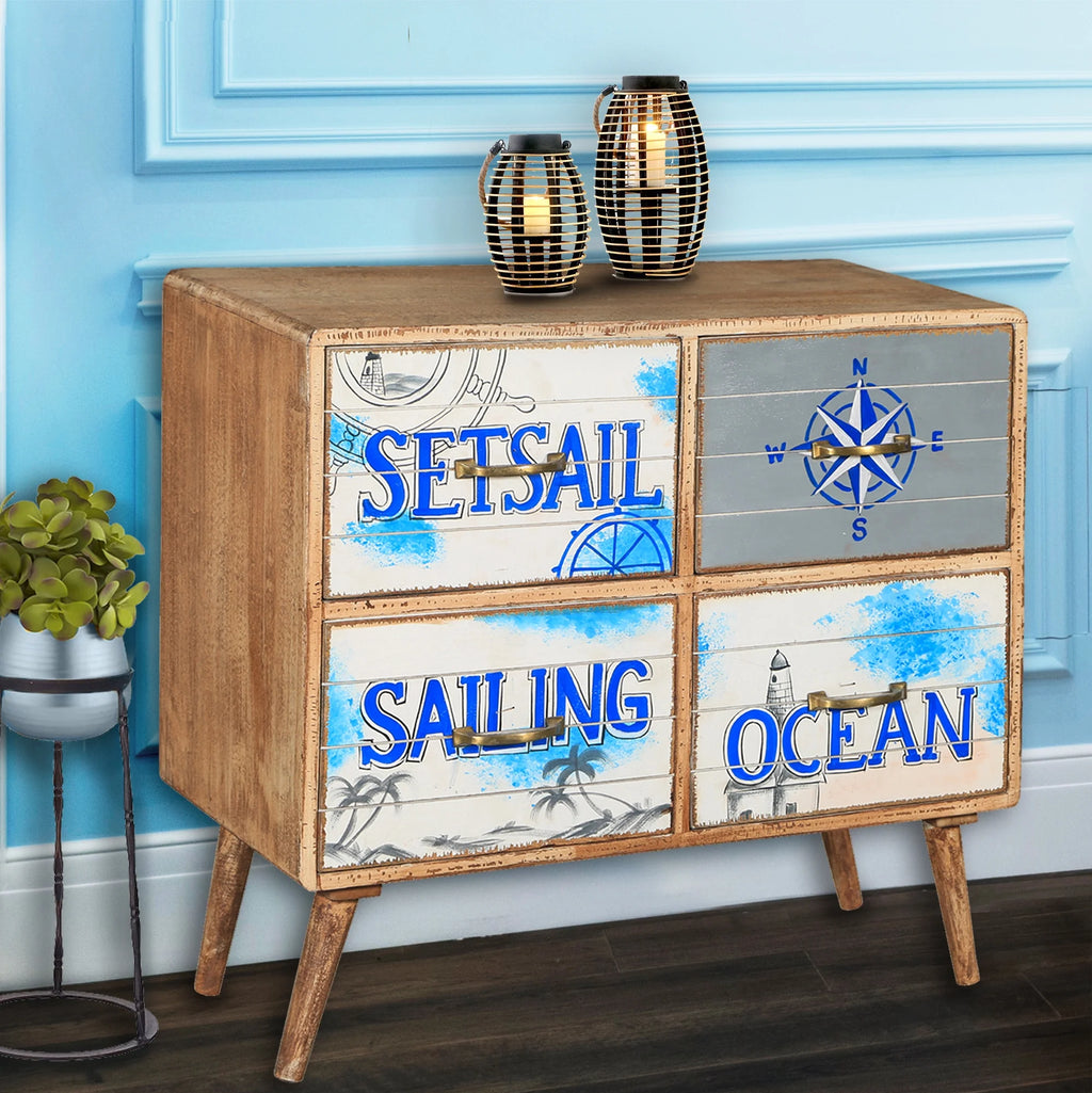 Recycled Mango Wood Chest with 4 Drawers I938