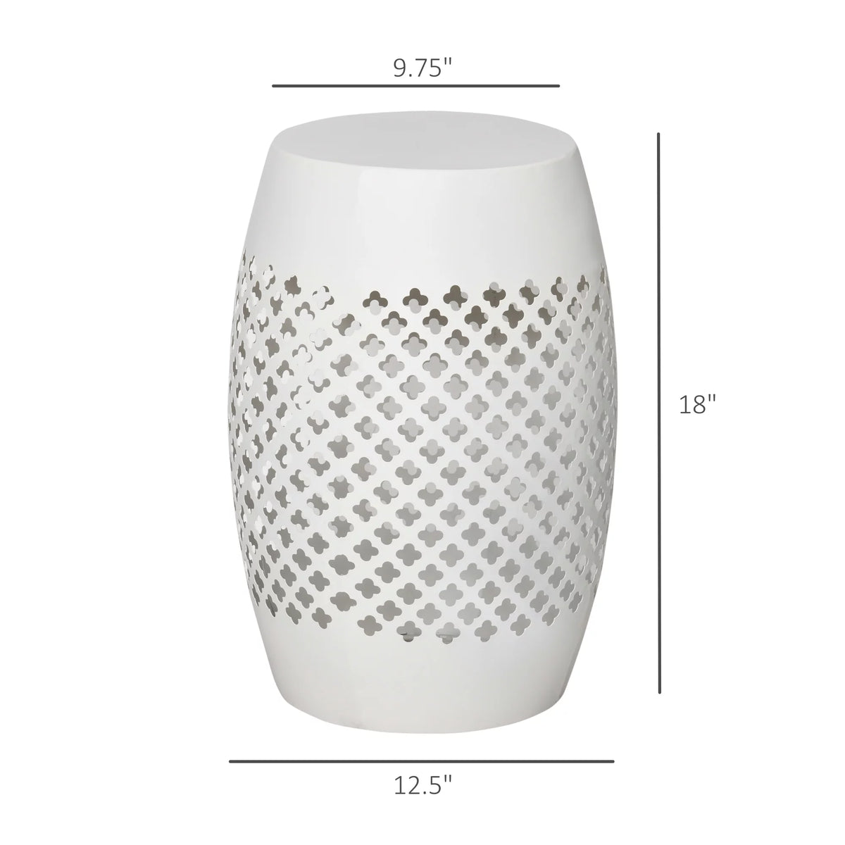 12.5" White Steel Round Side Table F78009